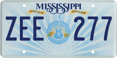 MS license plate ZEE277