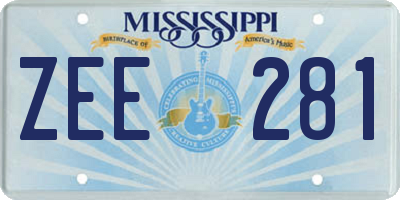 MS license plate ZEE281
