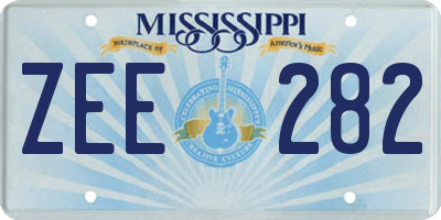 MS license plate ZEE282