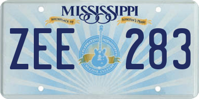 MS license plate ZEE283