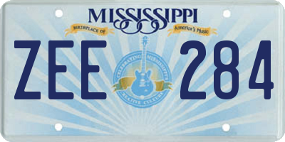 MS license plate ZEE284