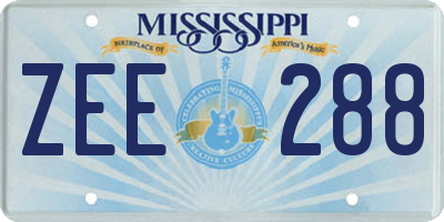 MS license plate ZEE288