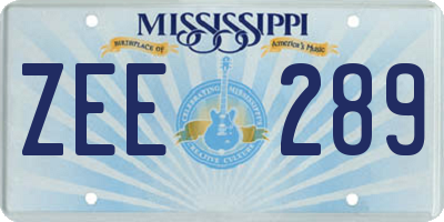 MS license plate ZEE289