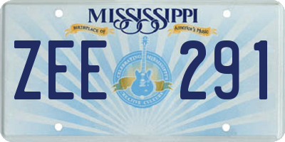 MS license plate ZEE291