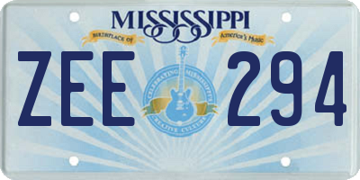 MS license plate ZEE294