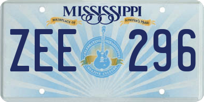 MS license plate ZEE296
