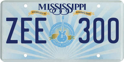 MS license plate ZEE300