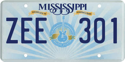 MS license plate ZEE301