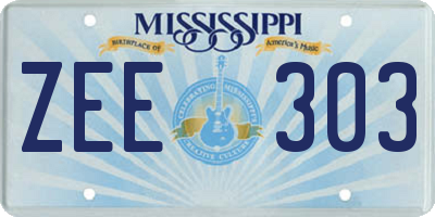MS license plate ZEE303
