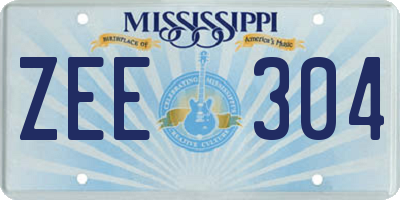 MS license plate ZEE304