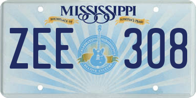MS license plate ZEE308