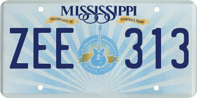 MS license plate ZEE313