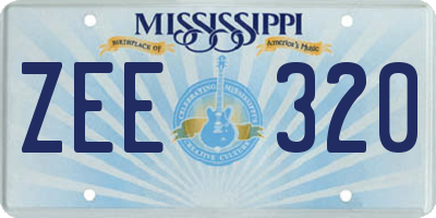 MS license plate ZEE320