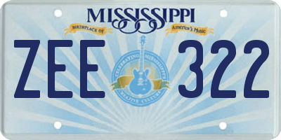 MS license plate ZEE322