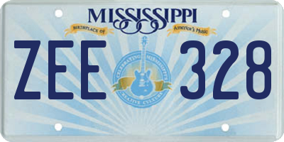MS license plate ZEE328