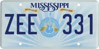 MS license plate ZEE331