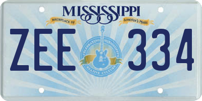 MS license plate ZEE334