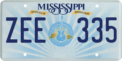 MS license plate ZEE335