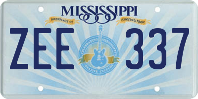 MS license plate ZEE337