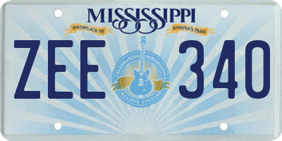 MS license plate ZEE340