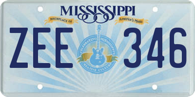 MS license plate ZEE346
