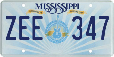 MS license plate ZEE347