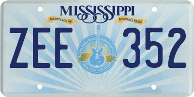 MS license plate ZEE352