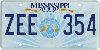 MS license plate ZEE354