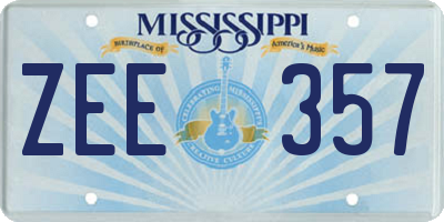 MS license plate ZEE357