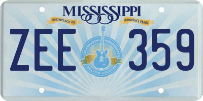 MS license plate ZEE359