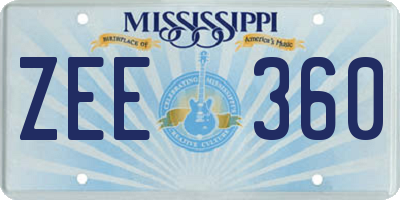 MS license plate ZEE360