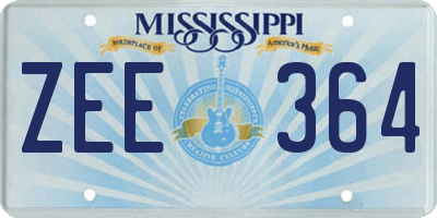MS license plate ZEE364