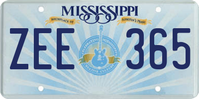 MS license plate ZEE365