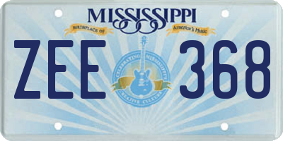 MS license plate ZEE368