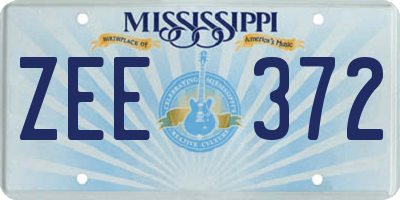 MS license plate ZEE372
