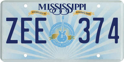 MS license plate ZEE374