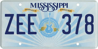 MS license plate ZEE378