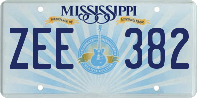 MS license plate ZEE382