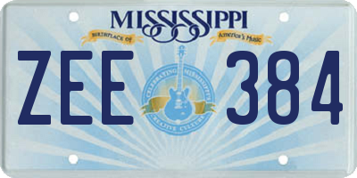 MS license plate ZEE384