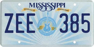 MS license plate ZEE385
