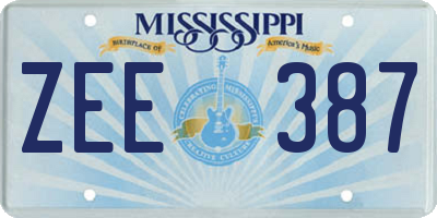 MS license plate ZEE387