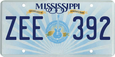 MS license plate ZEE392