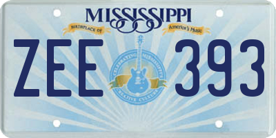 MS license plate ZEE393