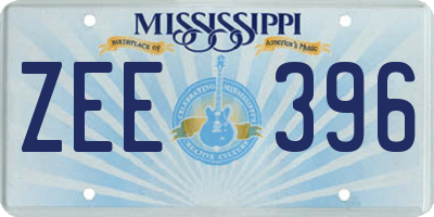 MS license plate ZEE396