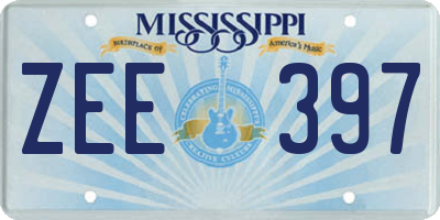 MS license plate ZEE397