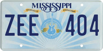 MS license plate ZEE404