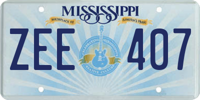 MS license plate ZEE407