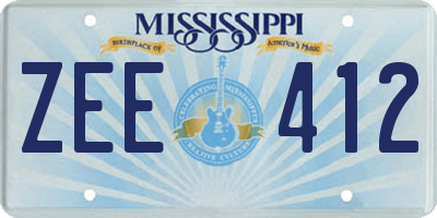 MS license plate ZEE412