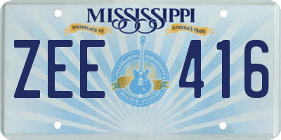 MS license plate ZEE416