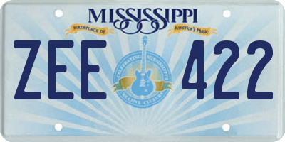 MS license plate ZEE422